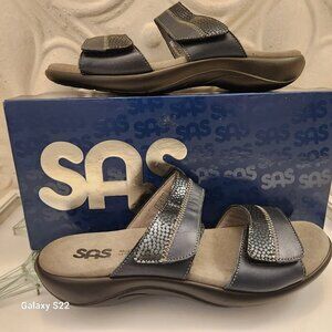 SAS Navy Blue "Nudu" Slides. NIB. Size 8 Narrow.